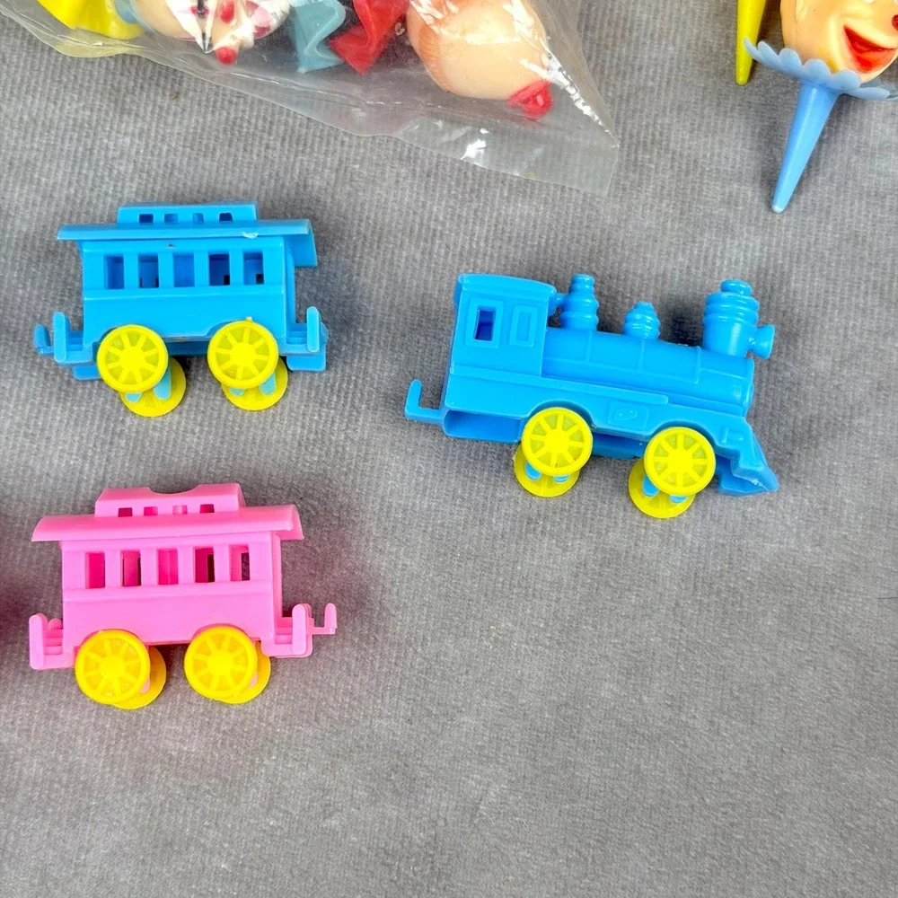 Vintage 1991 Wilton Cake Picks Topper Derby Clowns Train Circus Birthday 40+ Pcs